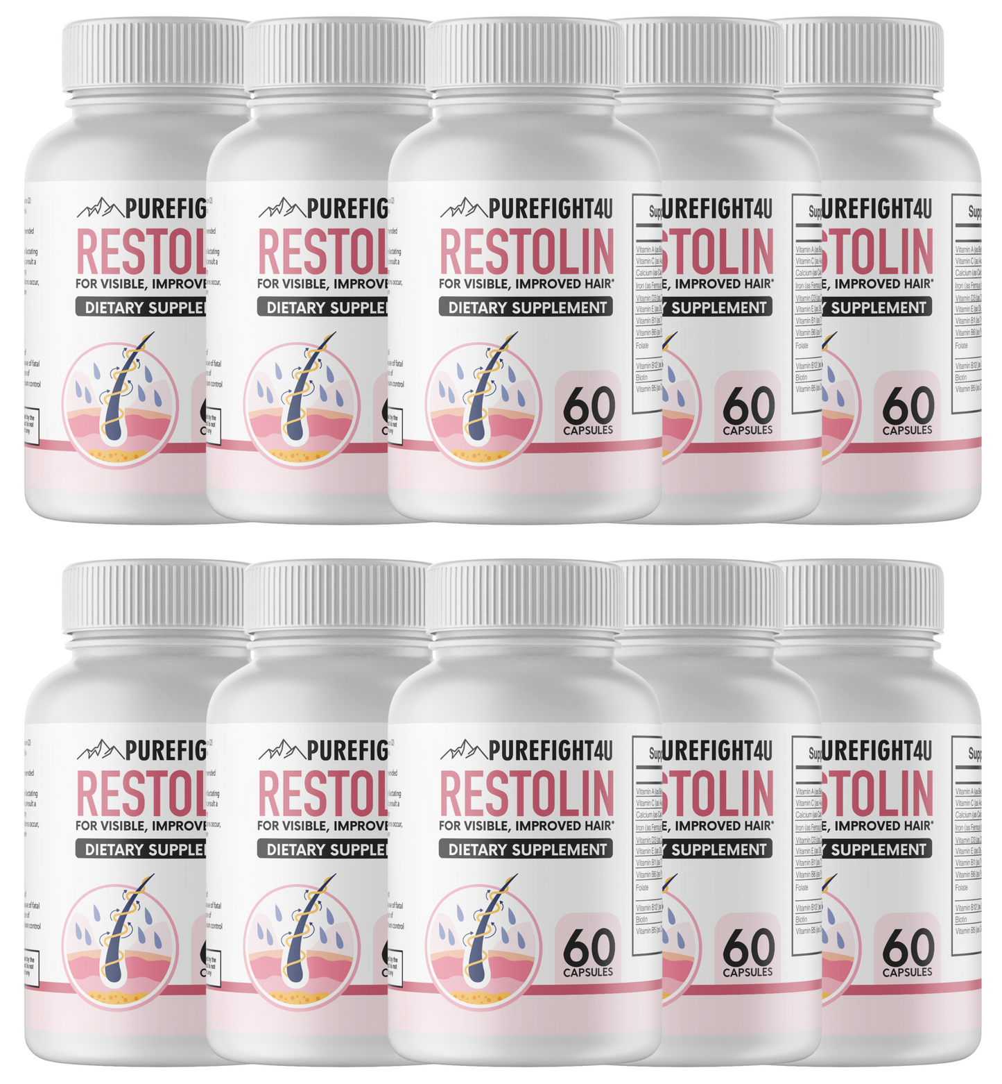 Restolin Hair Skin and Nails Supplement 10 Bottles 600 Capsules