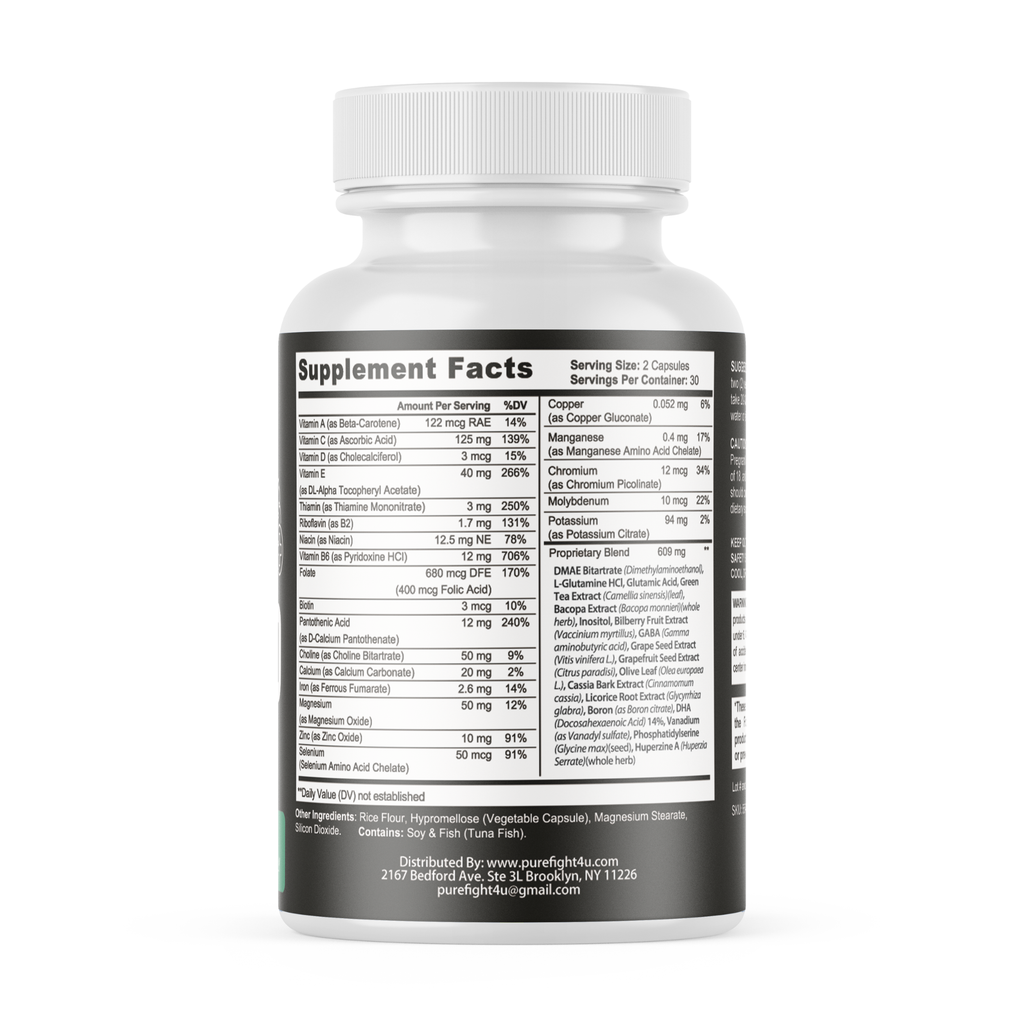 Memo Boost Pro Brain & Focus Memory Support Supplement | 60 Capsules