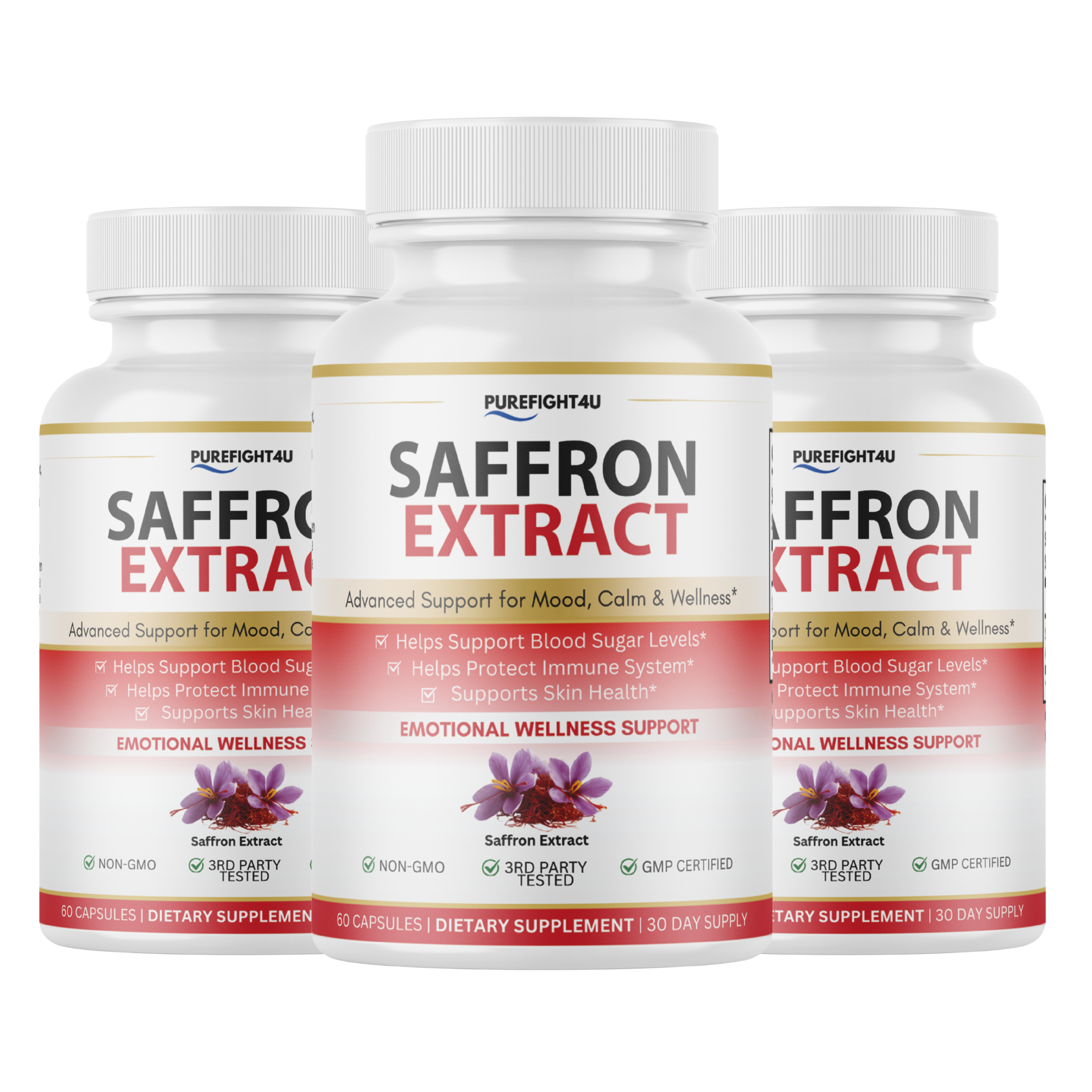 Saffron Extract Mood Support Calm Emotional Wellness - 60 Capsules
