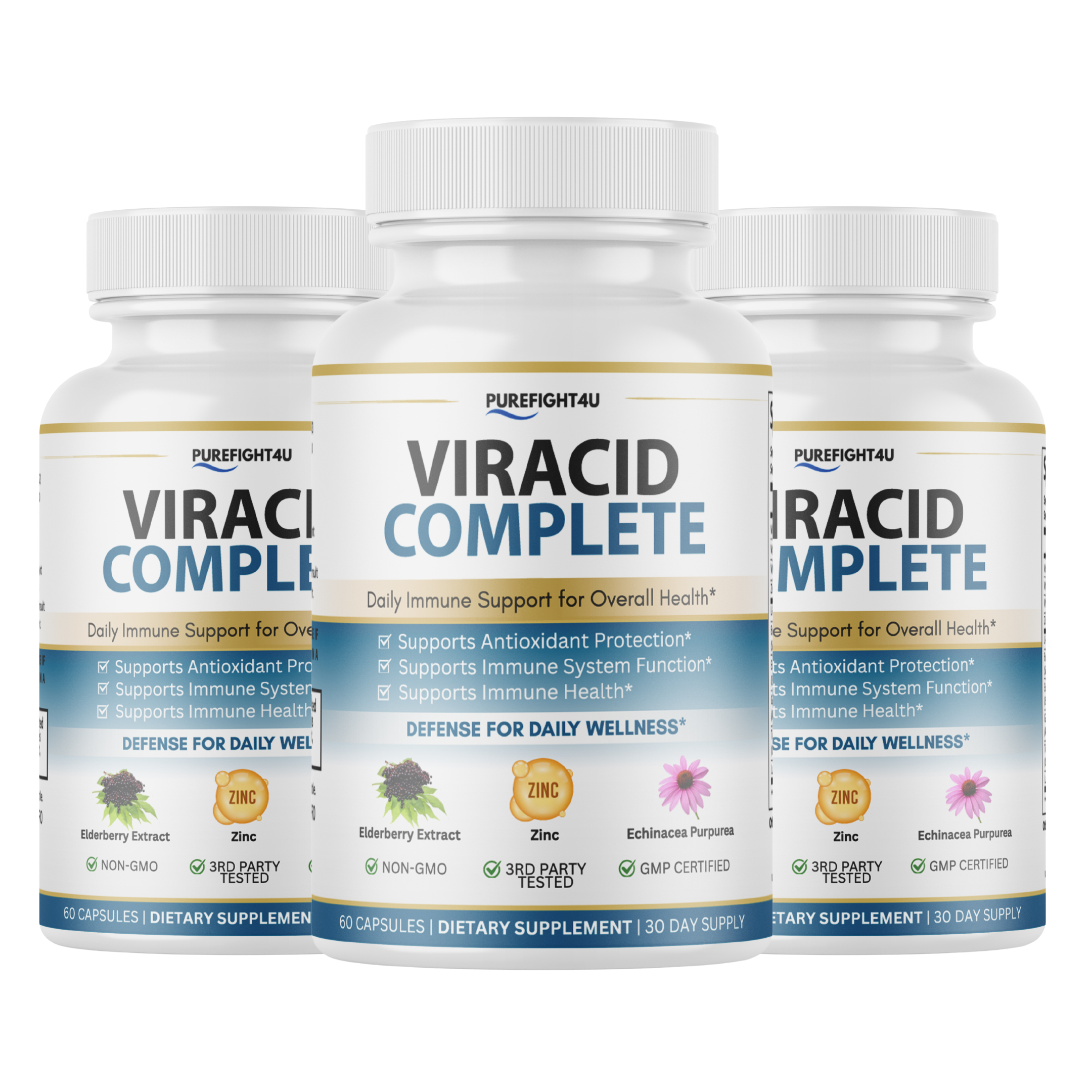 Viracid Complete Daily Immune Support for Overall Health - 60 Capsules
