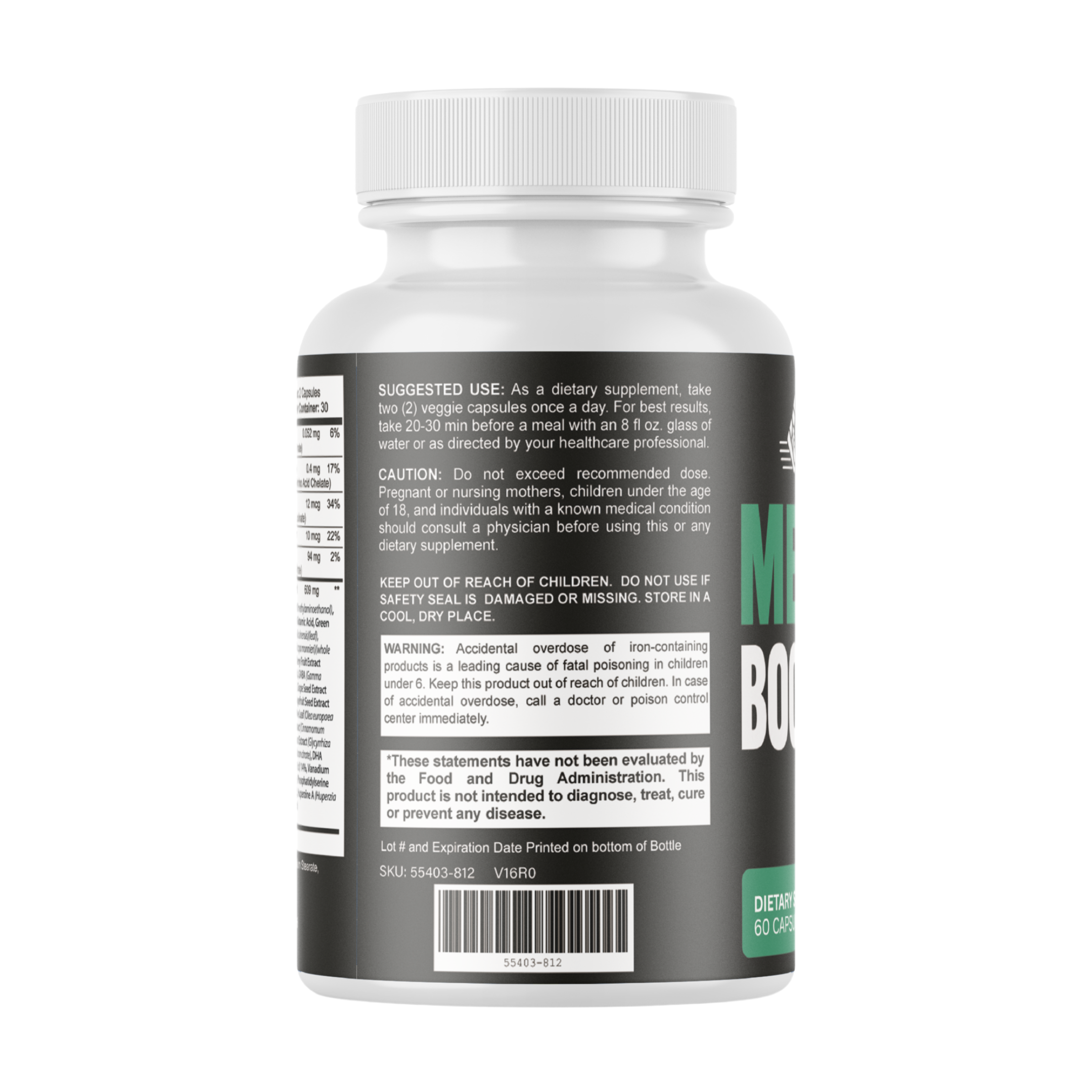 Memo Boost Pro Brain & Focus Memory Support Supplement | 60 Capsules