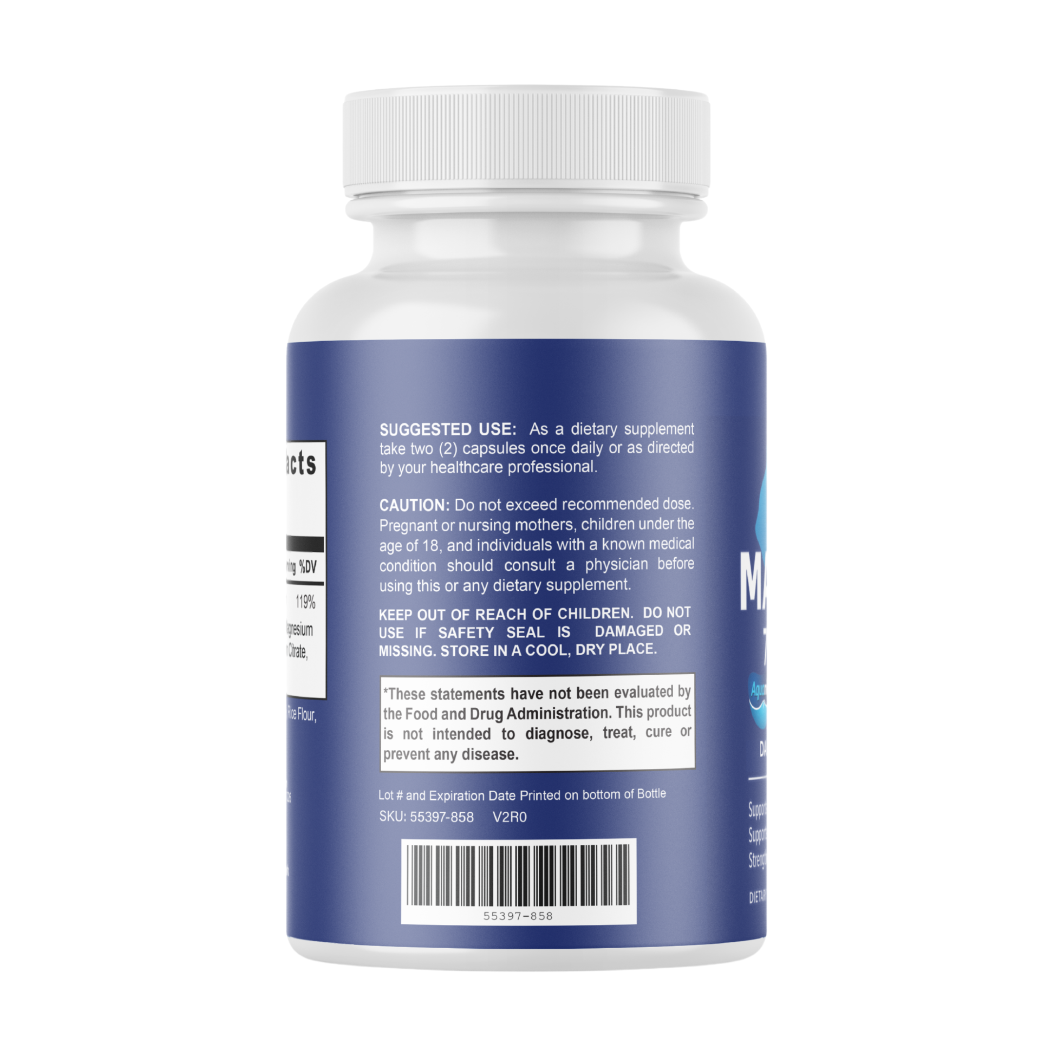 Magnesium Complex Daily Wellness Support Supplement - 60 Capsules