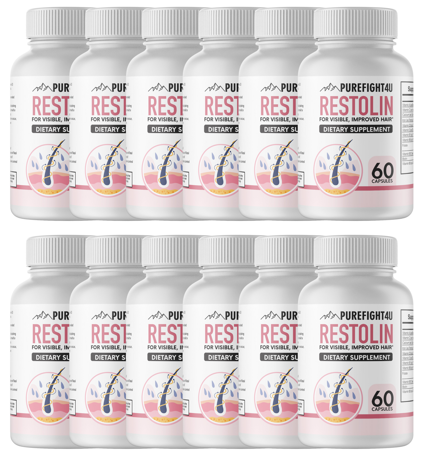 Restolin Hair Skin and Nails Supplement 12 Bottles 720 Capsules