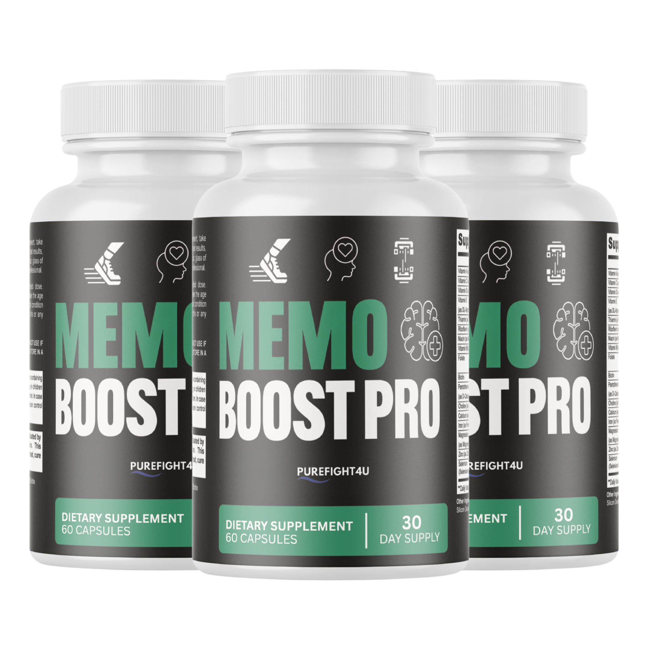 Memo Boost Pro Brain & Focus Memory Support Supplement | 60 Capsules