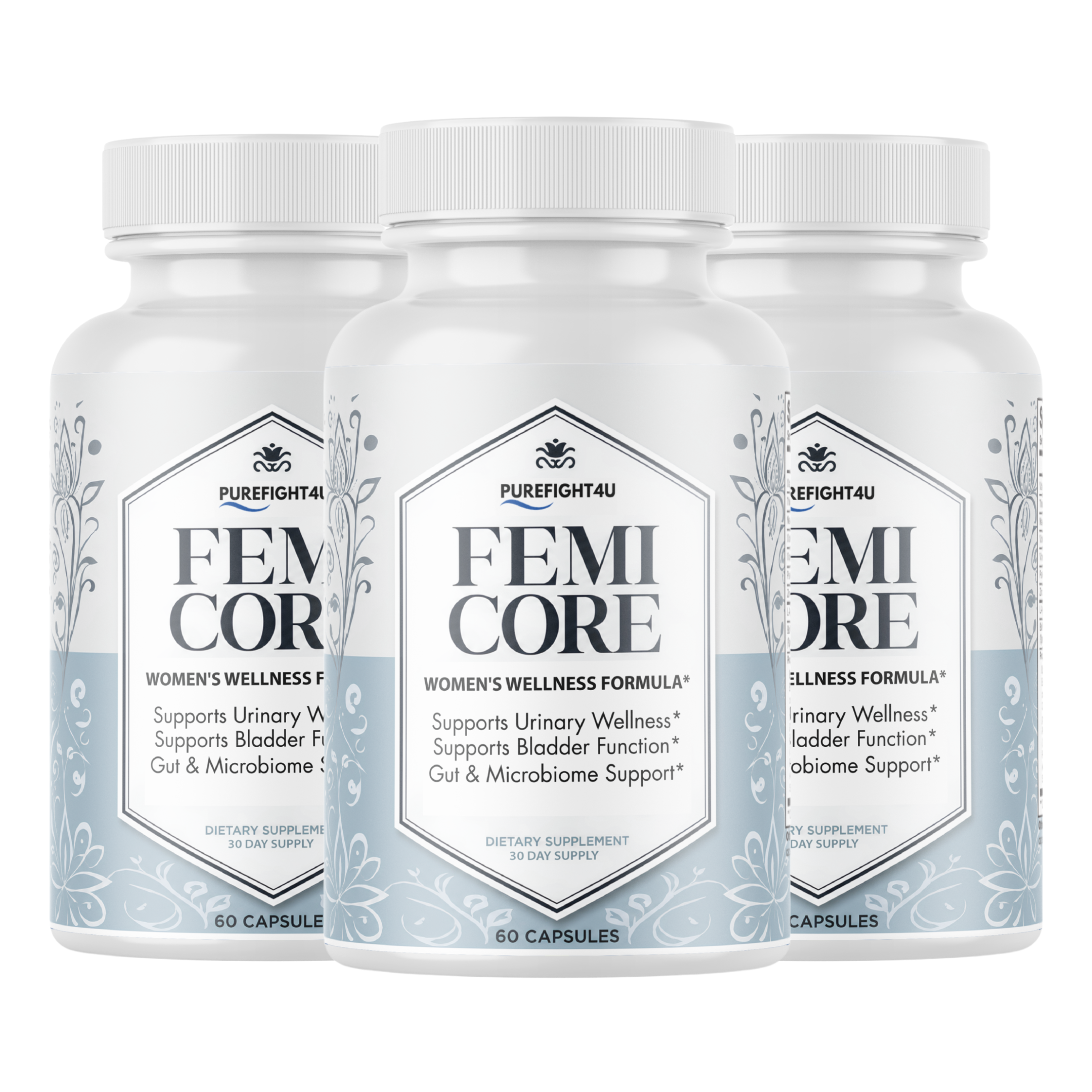 FemiCore Women's Daily Wellness Formula Supplement - 60 Capsules | 3 Bottles