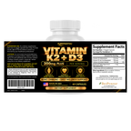 PUREFIGHT4U Vitamin K2 + D3, 125 mcg Vitamin D3 & 100 mcg Vitamin K2, Bone, Immune & Joint Support, 60 Capsules