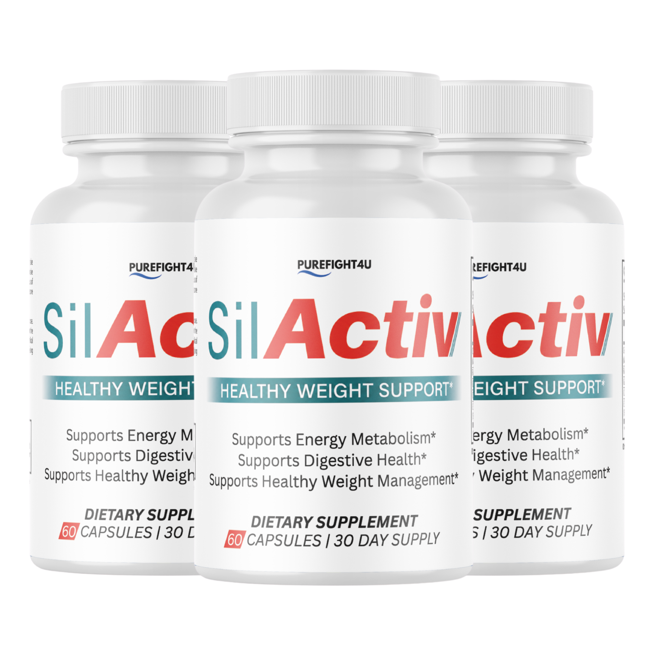 SilActiv Healthy Weight Support | Energy & Digestive Wellness Formula | 60 Capsules - 3 Bottle