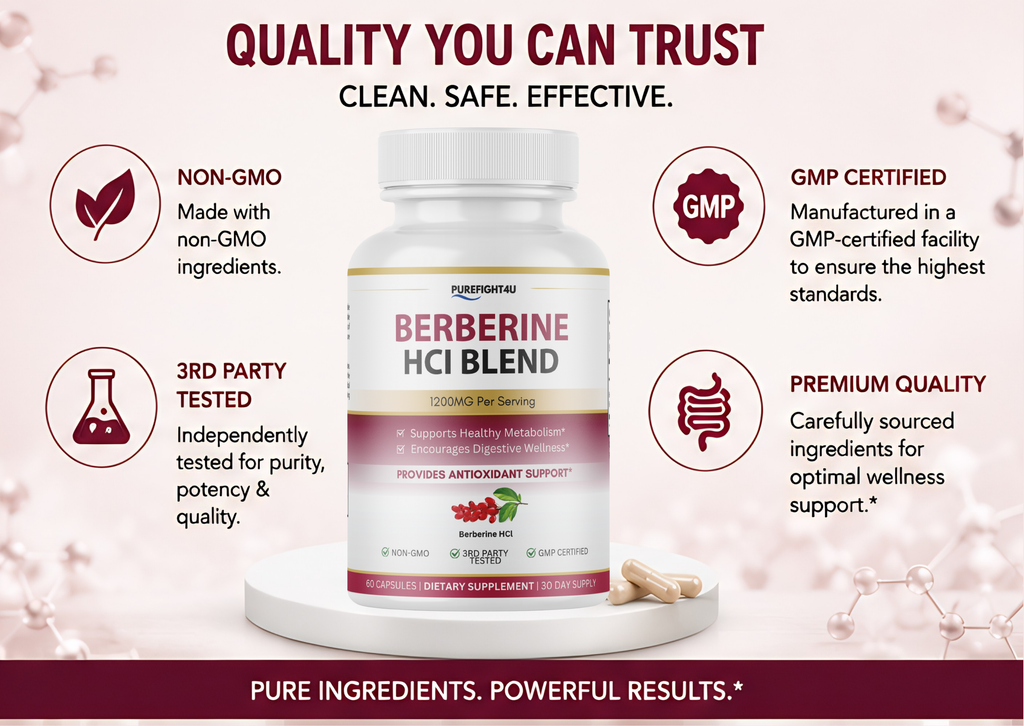 Berberine HCl 1200mg Metabolism Digestive Support - 60 Capsules