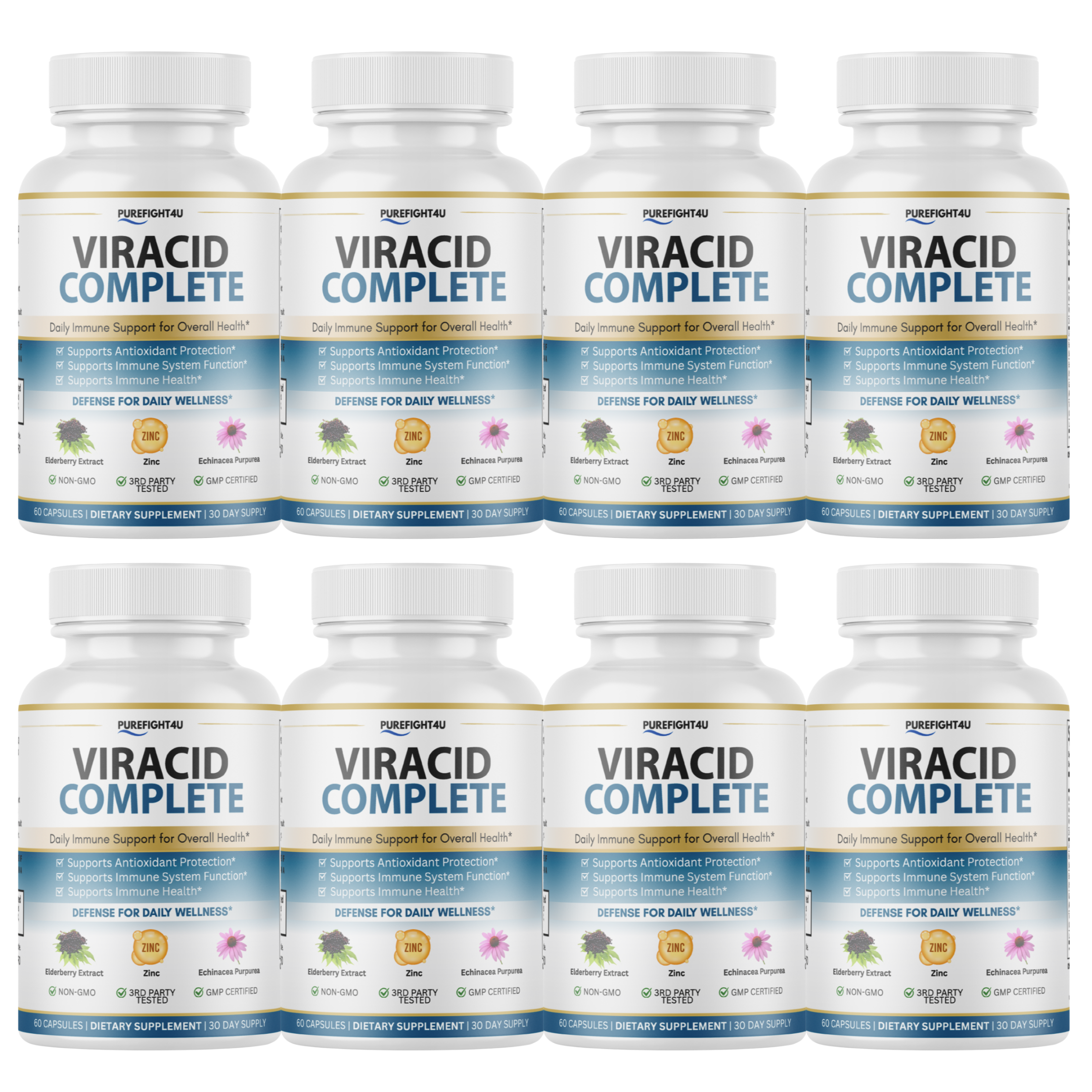 Viracid Complete Daily Immune Support for Overall Health - 60 Capsules