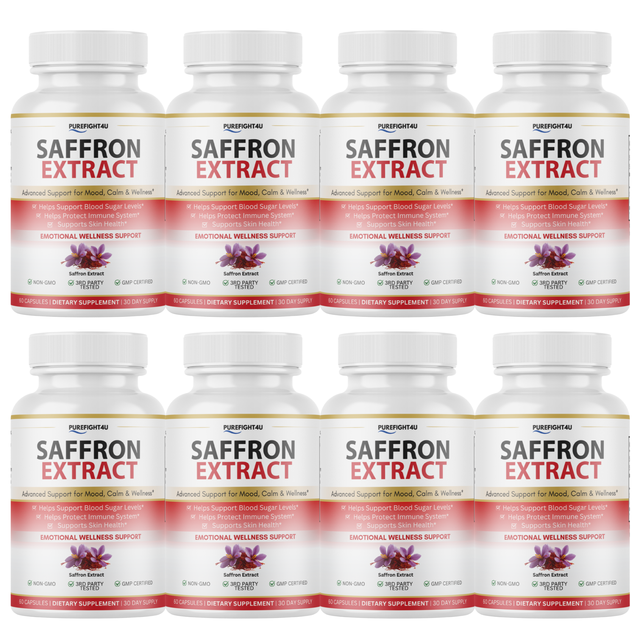 Saffron Extract Mood Support Calm Emotional Wellness - 60 Capsules