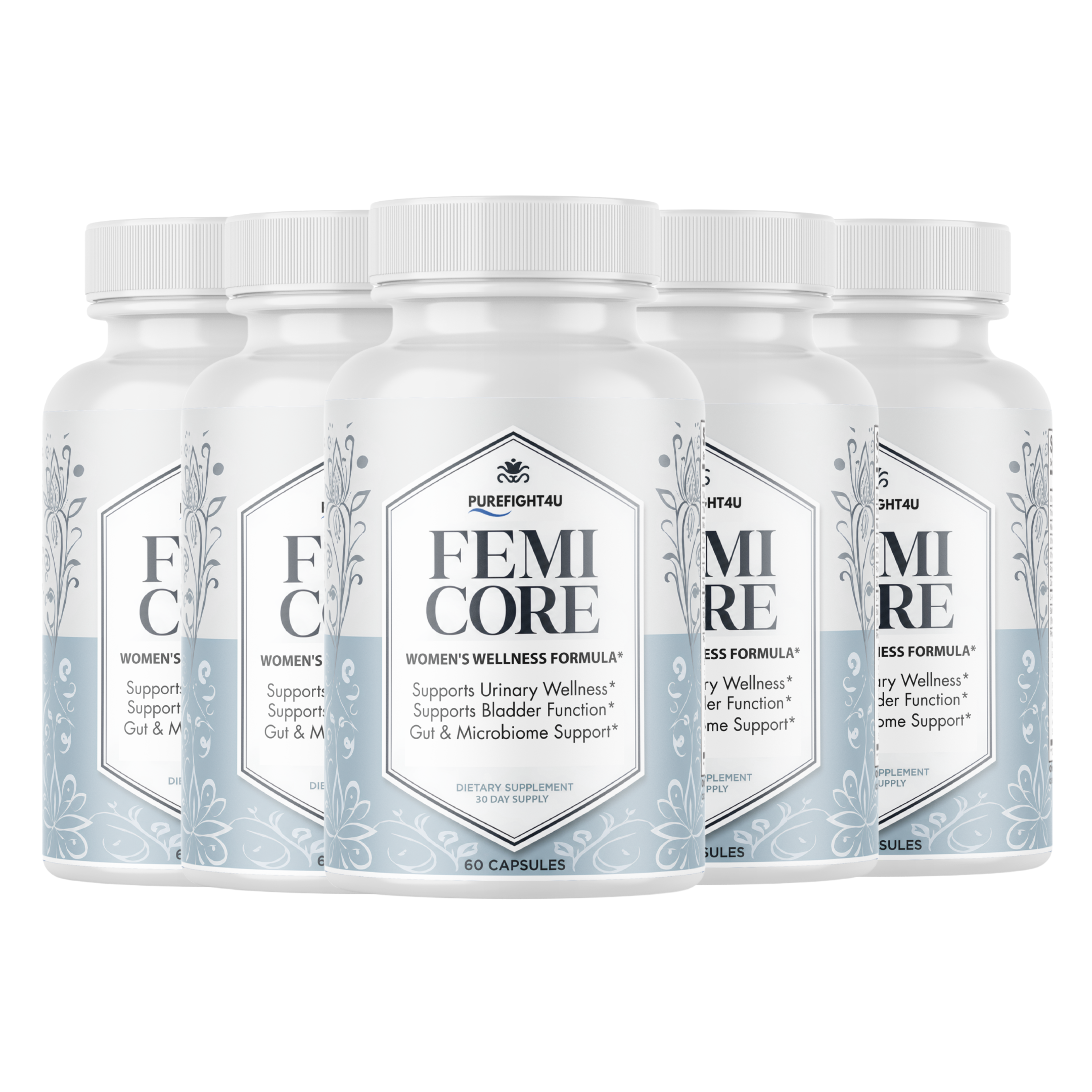 FemiCore Women's Daily Wellness Formula Supplement - 60 Capsules | 5 Bottles