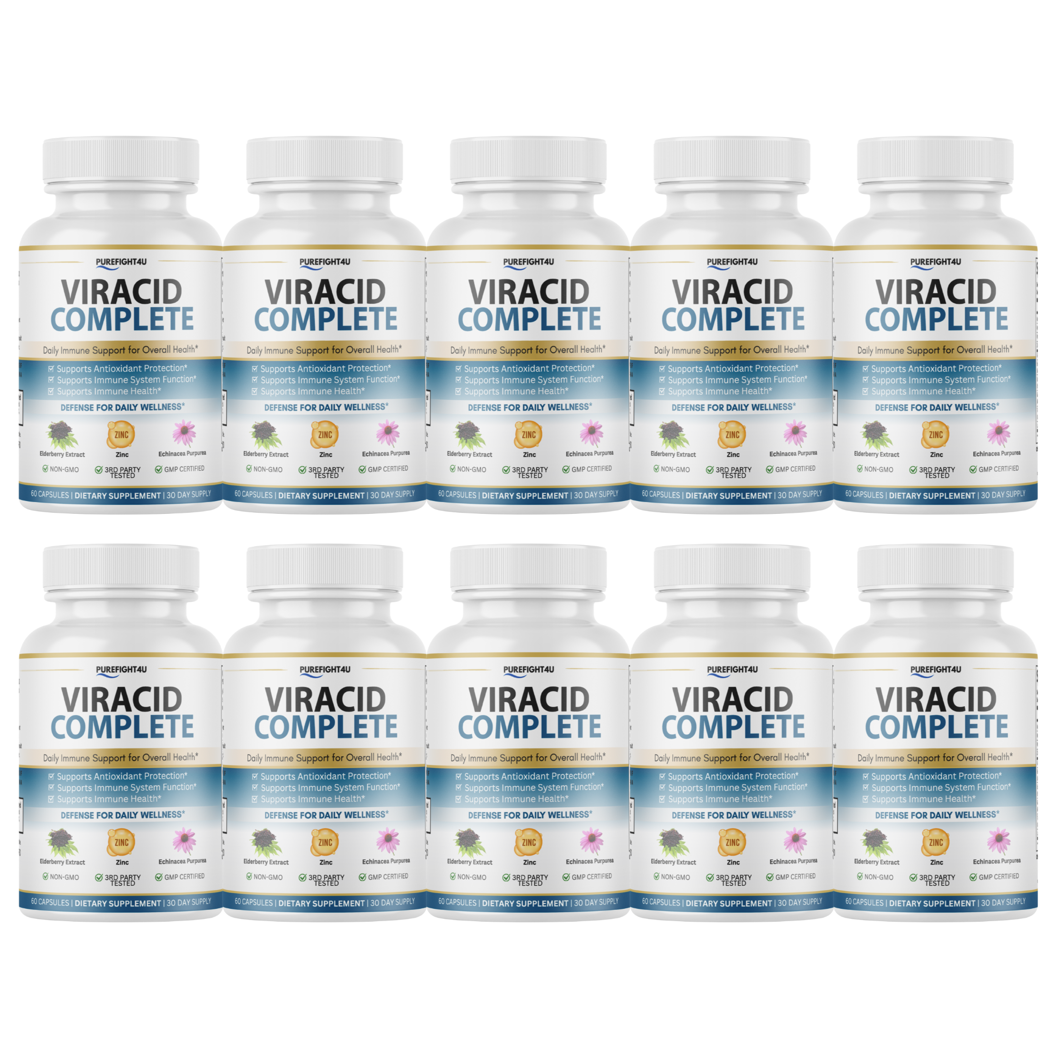 Viracid Complete Daily Immune Support for Overall Health - 60 Capsules