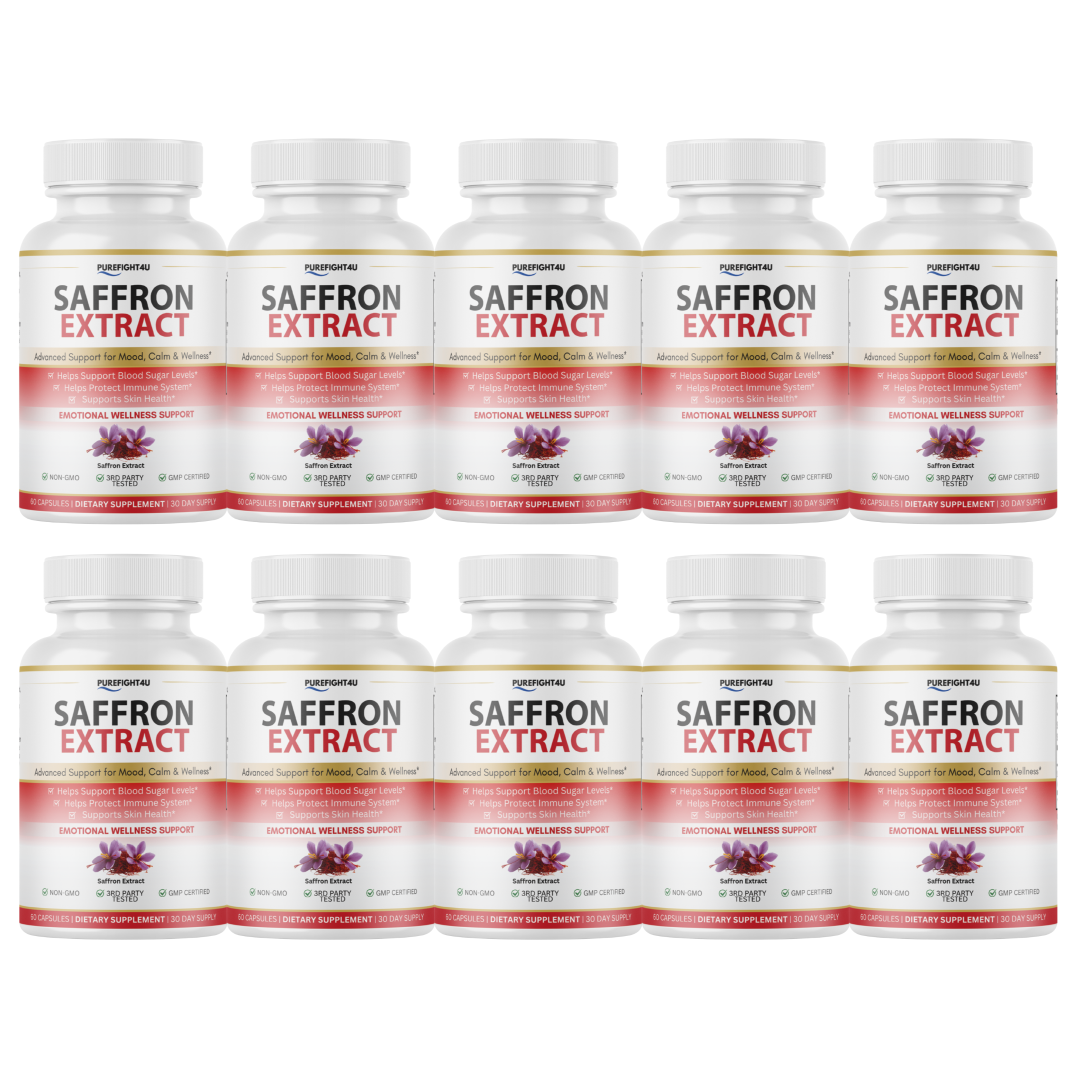 Saffron Extract Mood Support Calm Emotional Wellness - 60 Capsules