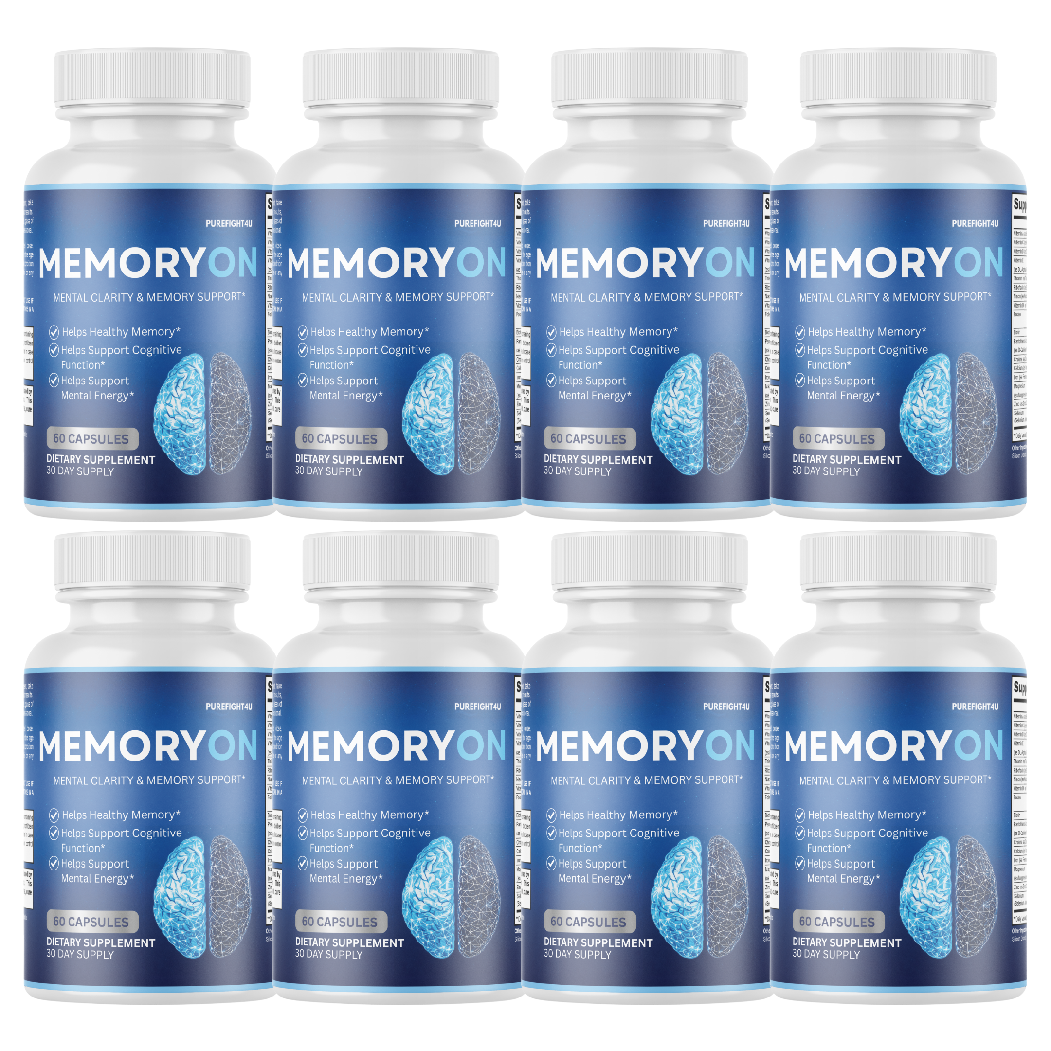 MemoryOn Brain Mental Clarity Support Supplement | 60 Capsules