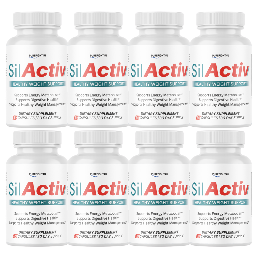 SilActiv Healthy Weight Support | Energy & Digestive Wellness Formula | 60 Capsules - 8 Bottles