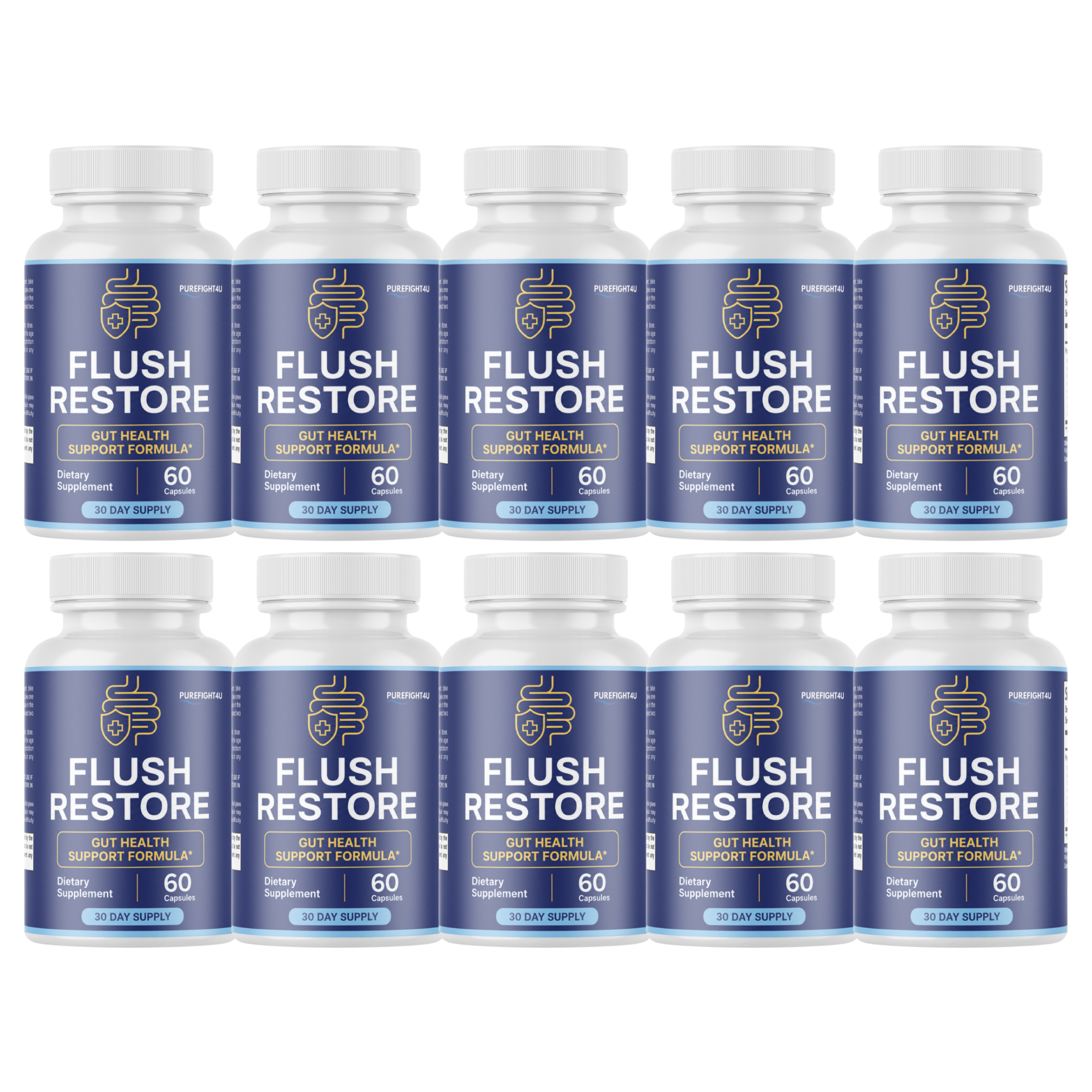 Flush Restore Gut Health Support Formula Supplement | 60 Capsules