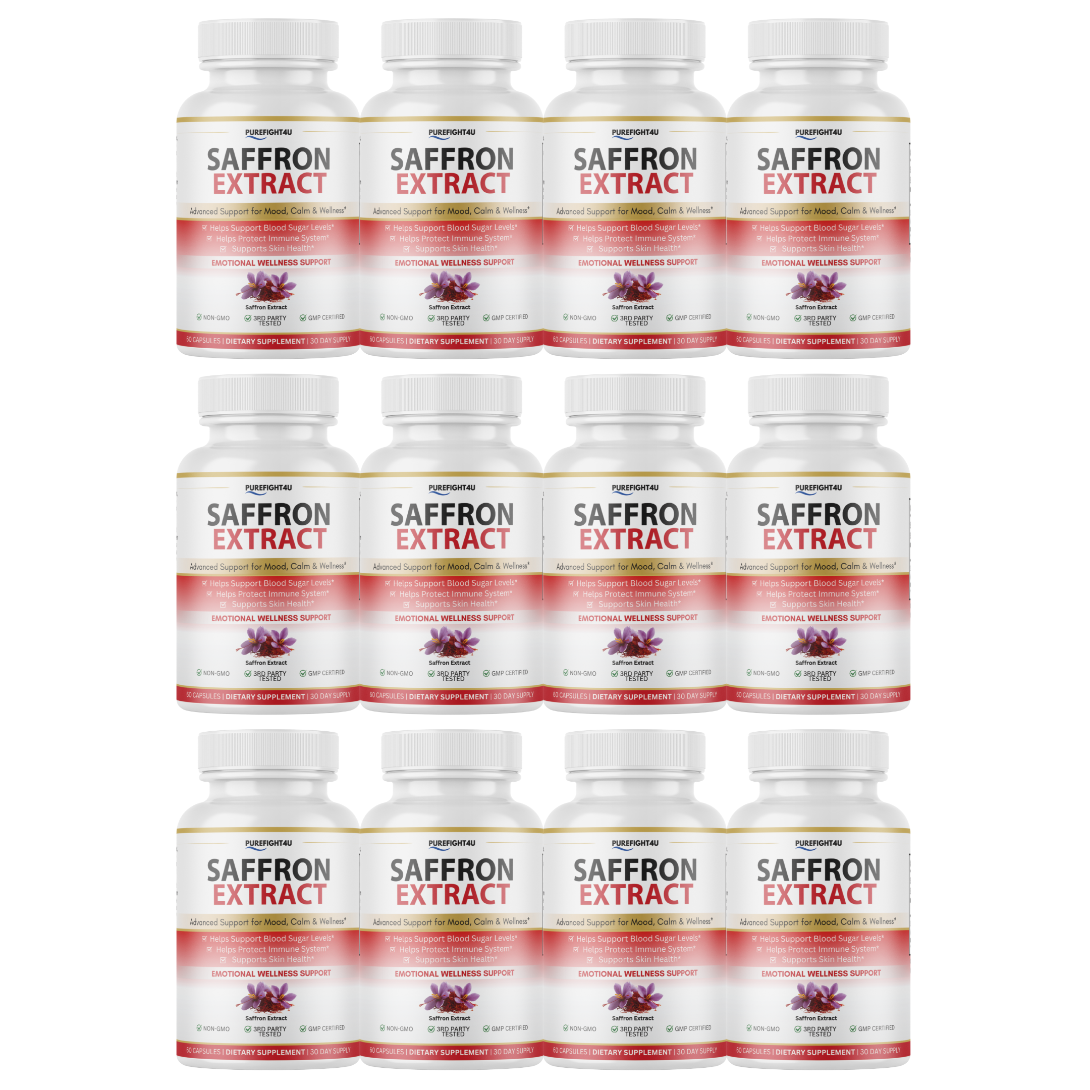 Saffron Extract Mood Support Calm Emotional Wellness - 60 Capsules