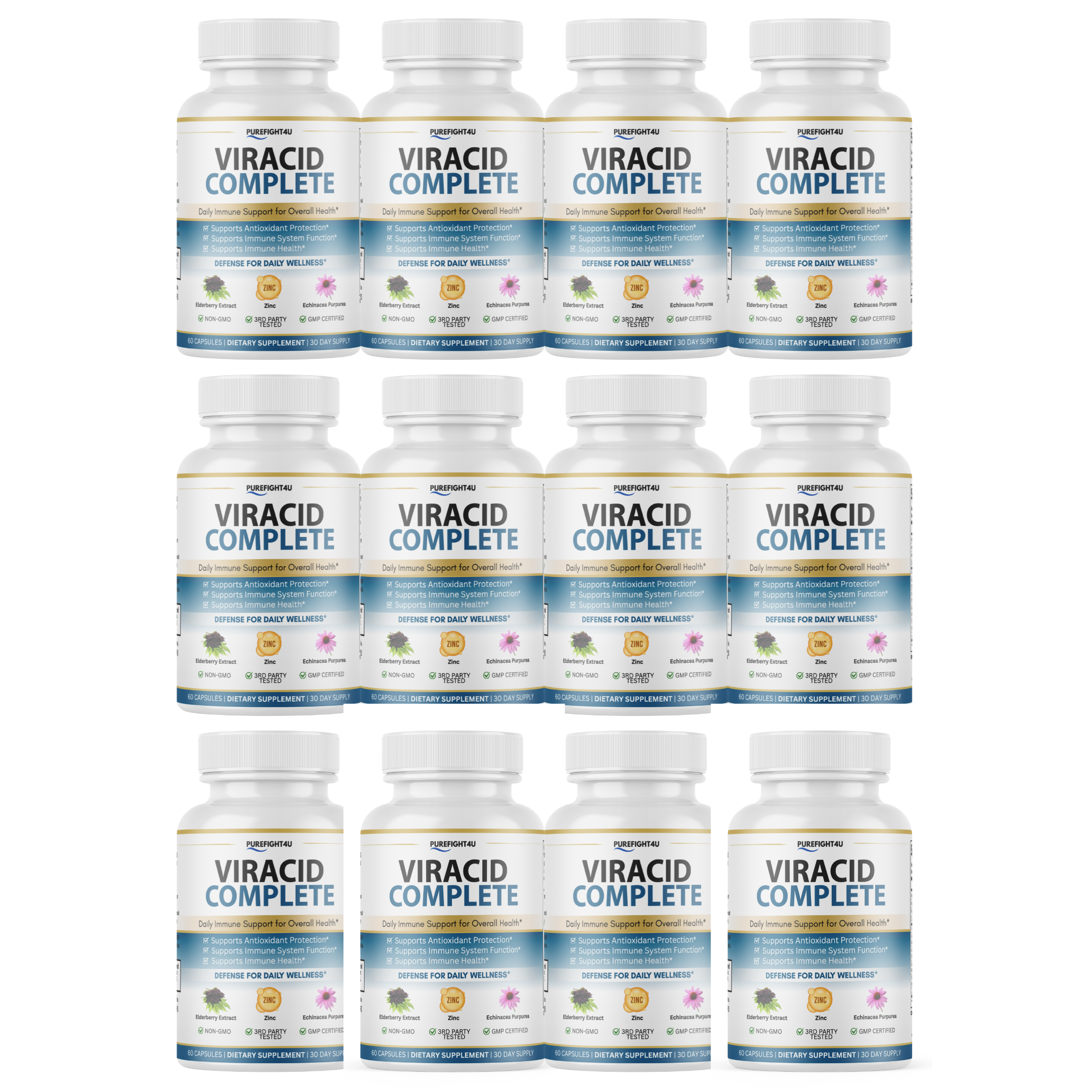 Viracid Complete Daily Immune Support for Overall Health - 60 Capsules