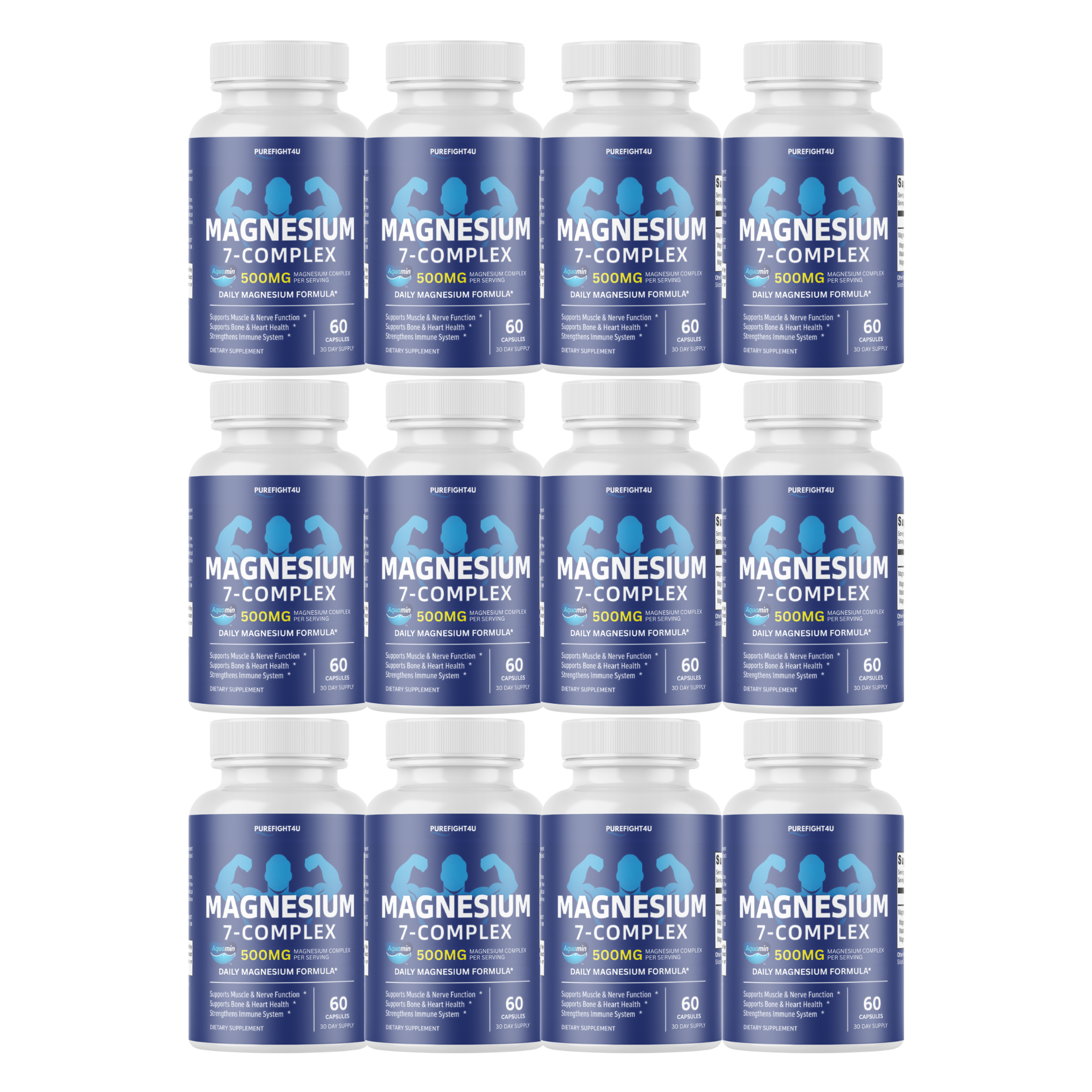 Magnesium Complex Daily Wellness Support Supplement - 60 Capsules