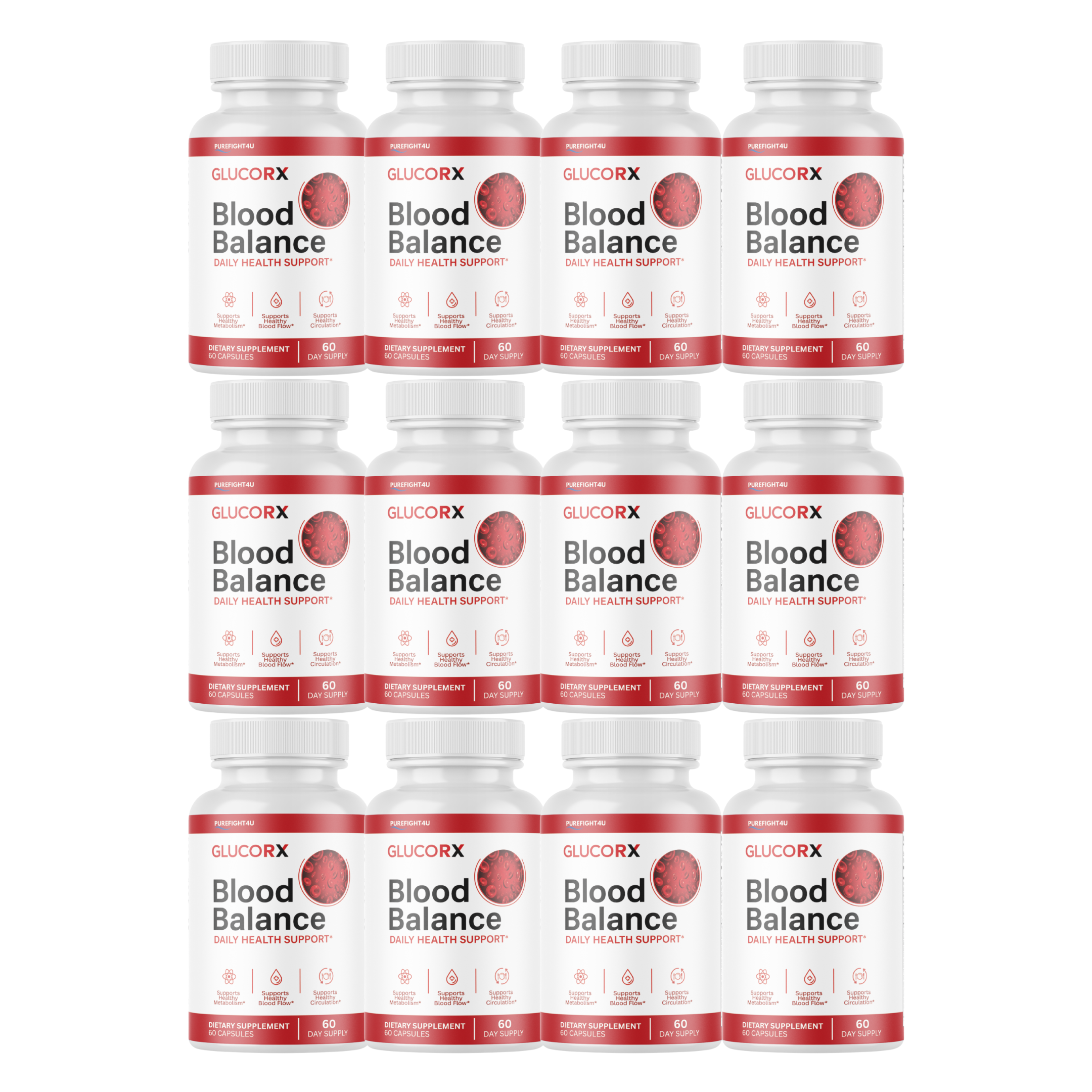 GlucoRX - Blood Balance Support Formula Supplement - 60 Capsules