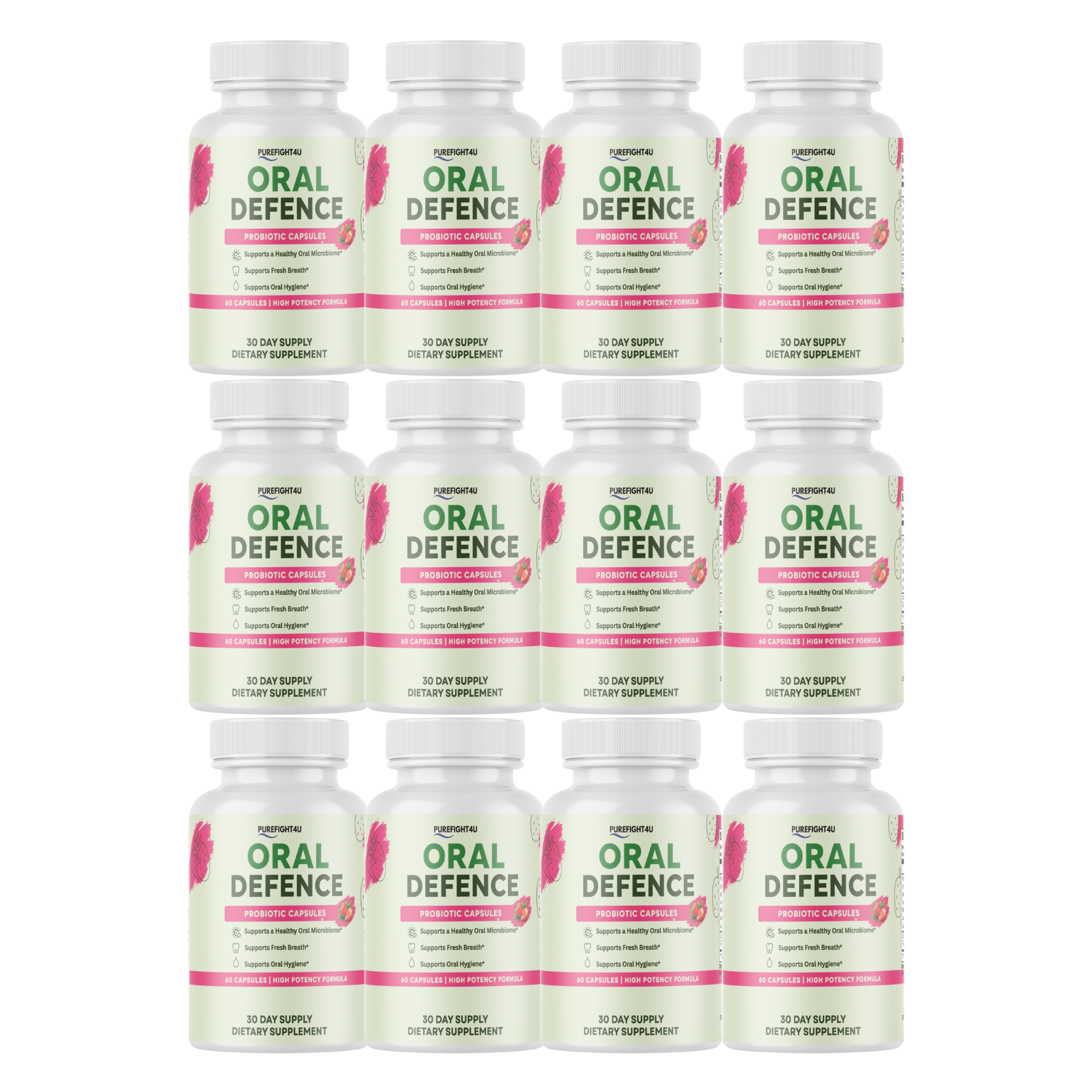Oral Defence Probiotic Capsules, Oral Health Support Supplement - 60 Capsules