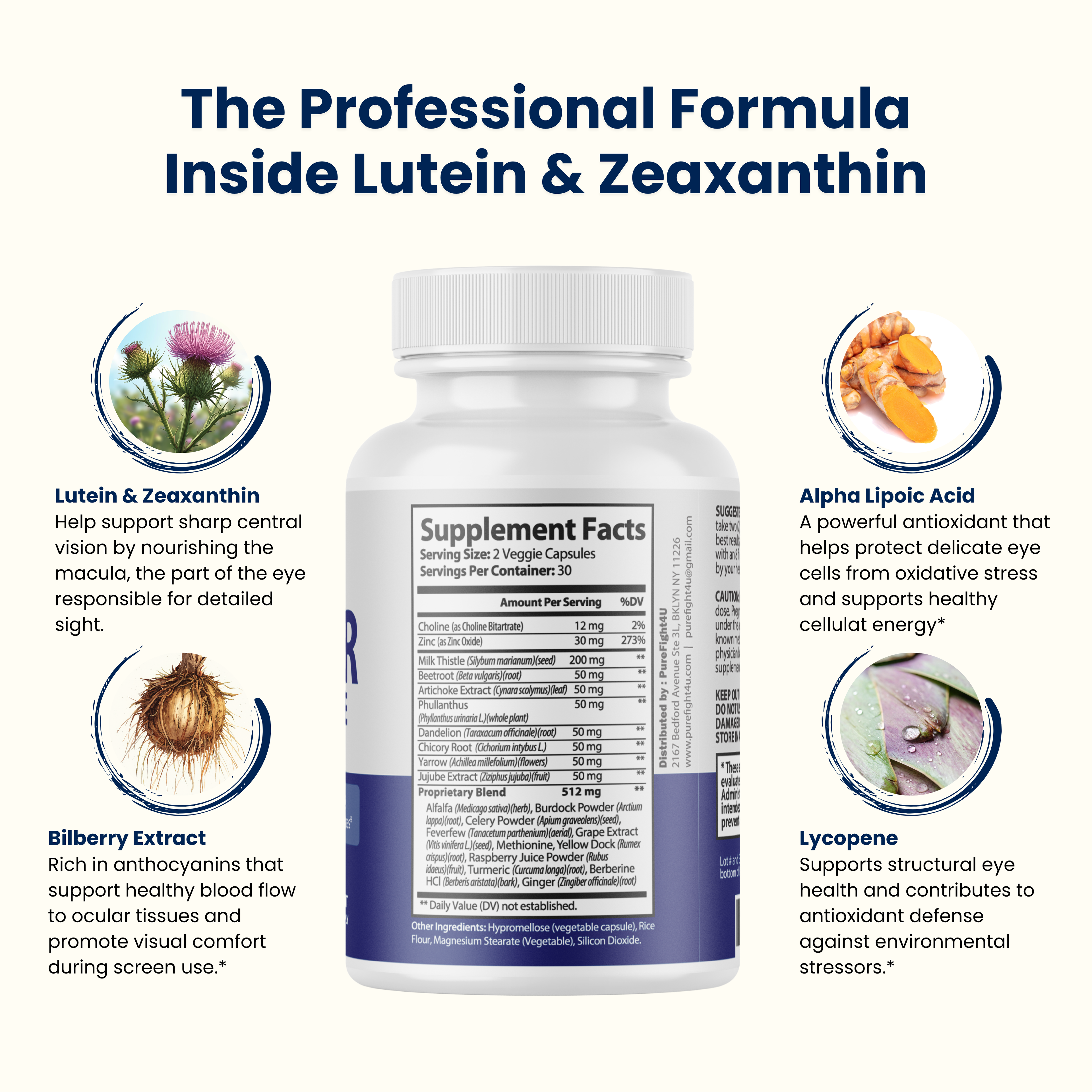 Lutein & Zeaxanthin Eye & Vision Health Natural Formula Supplement - 10 Bottles