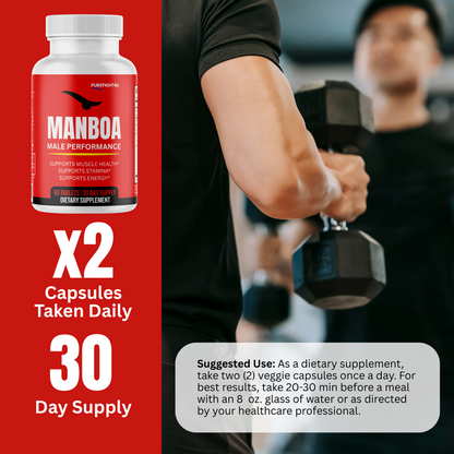 Manboa Male Performance Formula Maximum Strength Dietary Supplement- 60 Tablets