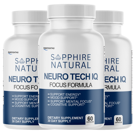 NeuroTech IQ Cognitive Formula Supplement - 3 Bottles 180 Capsules