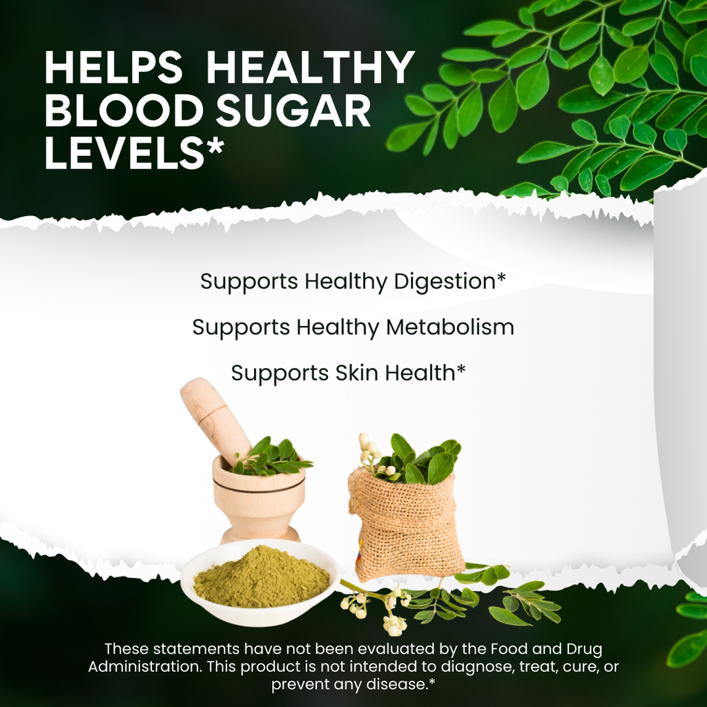 Moringa Capsules 100% Pure, Supports Overall Wellness Supplement - 60 Capsules