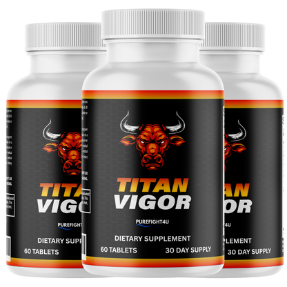 Titan Vigor for Men, Male Energy & Vitality Pills Supplement - 3 Bottles | 180 Tablets