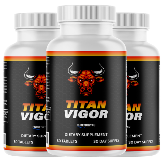 Titan Vigor for Men, Male Energy & Vitality Pills Supplement - 3 Bottles | 180 Tablets