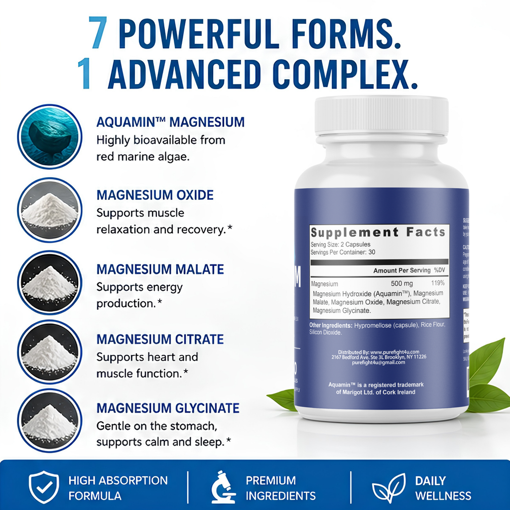 Magnesium Complex Daily Wellness Support Supplement - 60 Capsules