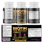 PureFight4U Biotin 5,000 mcg Dietary Supplement, Hair Skin & Nail Formula, 60 Capsules