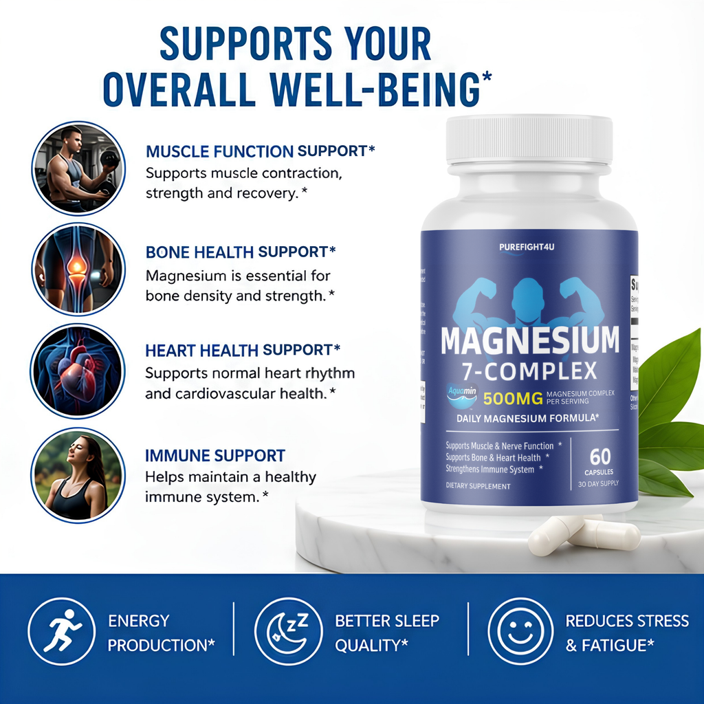 Magnesium Complex Daily Wellness Support Supplement - 60 Capsules