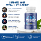 Magnesium Complex Daily Wellness Support Supplement - 60 Capsules