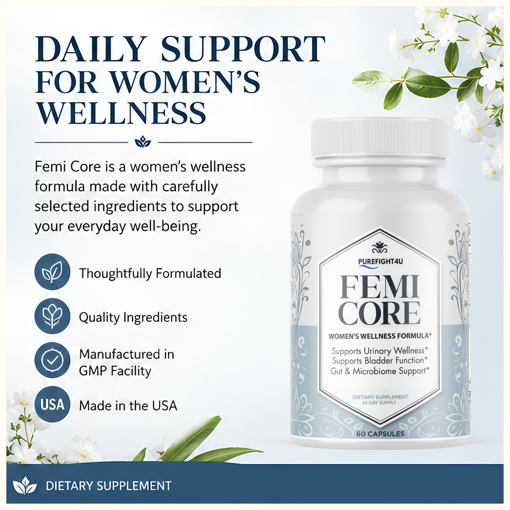 FemiCore Women's Daily Wellness Formula Supplement - 60 Capsules | 3 Bottles
