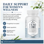 FemiCore Women's Daily Wellness Formula Supplement - 60 Capsules | 3 Bottles