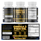 PUREFIGHT4U Omega 3 Fish Oil 1200 mg, 720 mg Omega-3, EPA 432 mg & DHA 288 mg, 60 Softgels