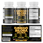 PUREFIGHT4U Ginkgo Biloba Ultra 1420 mg, Ginkgo & Red Asian Ginseng, Cognitive & Mental Focus Support, 60 Capsules