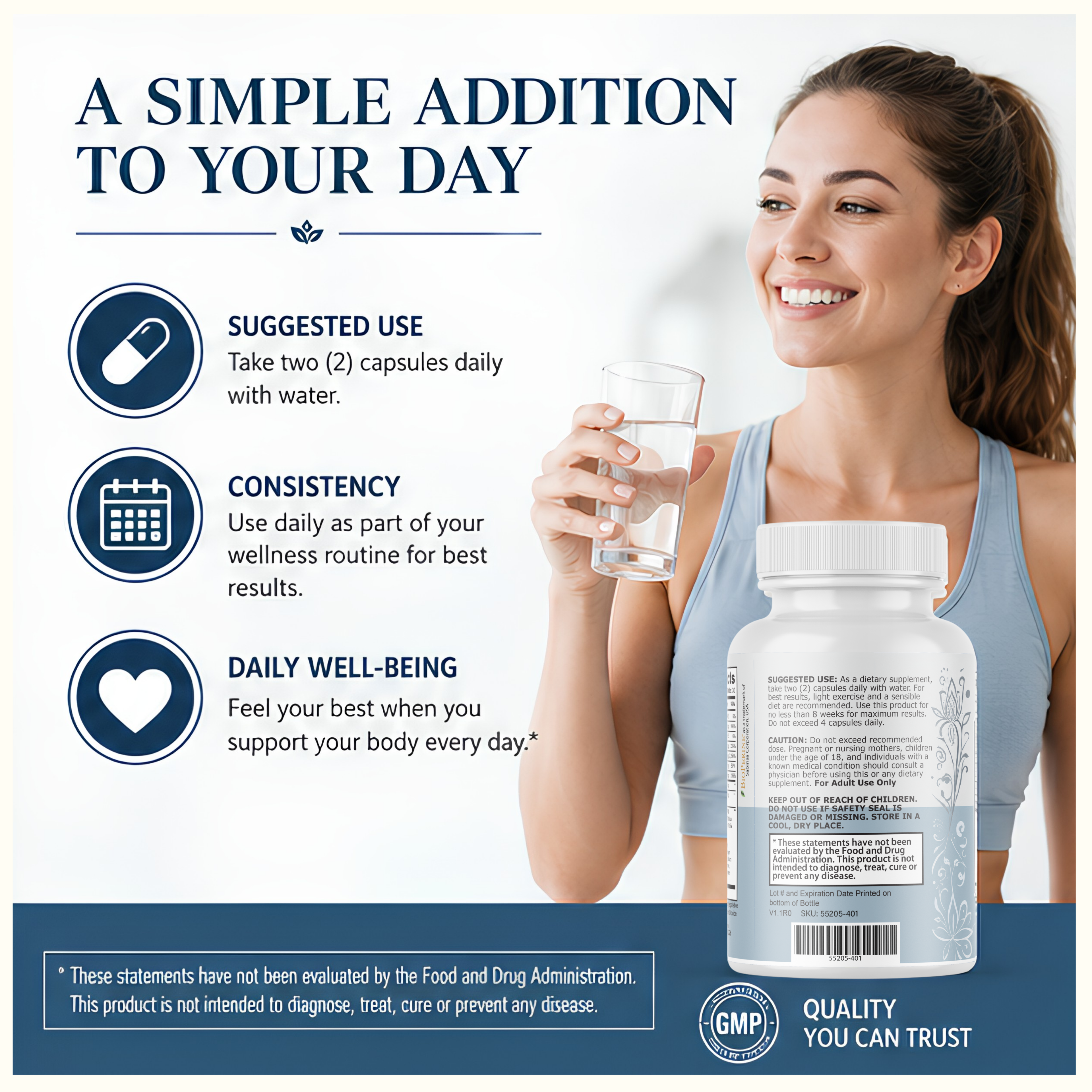 FemiCore Women's Daily Wellness Formula Supplement - 60 Capsules | 3 Bottles