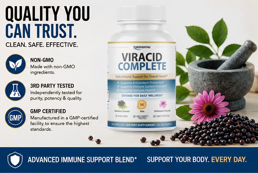 Viracid Complete Daily Immune Support for Overall Health - 60 Capsules
