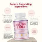 Purefight4u Hair, Skin & Nails Supports Healthy Hair Growth wBiotin - 10 Bottles