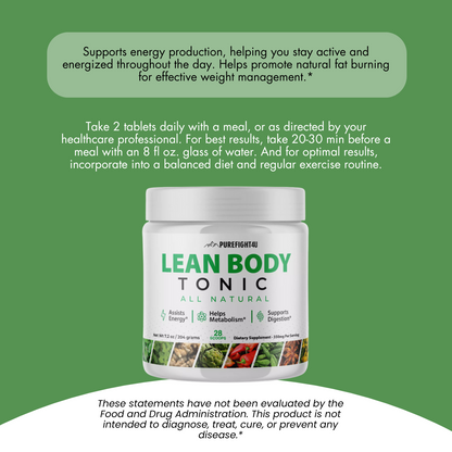 Lean Body Tonic All Natural Helps Metabolism Supplement 240g Powder - 2 Bottles