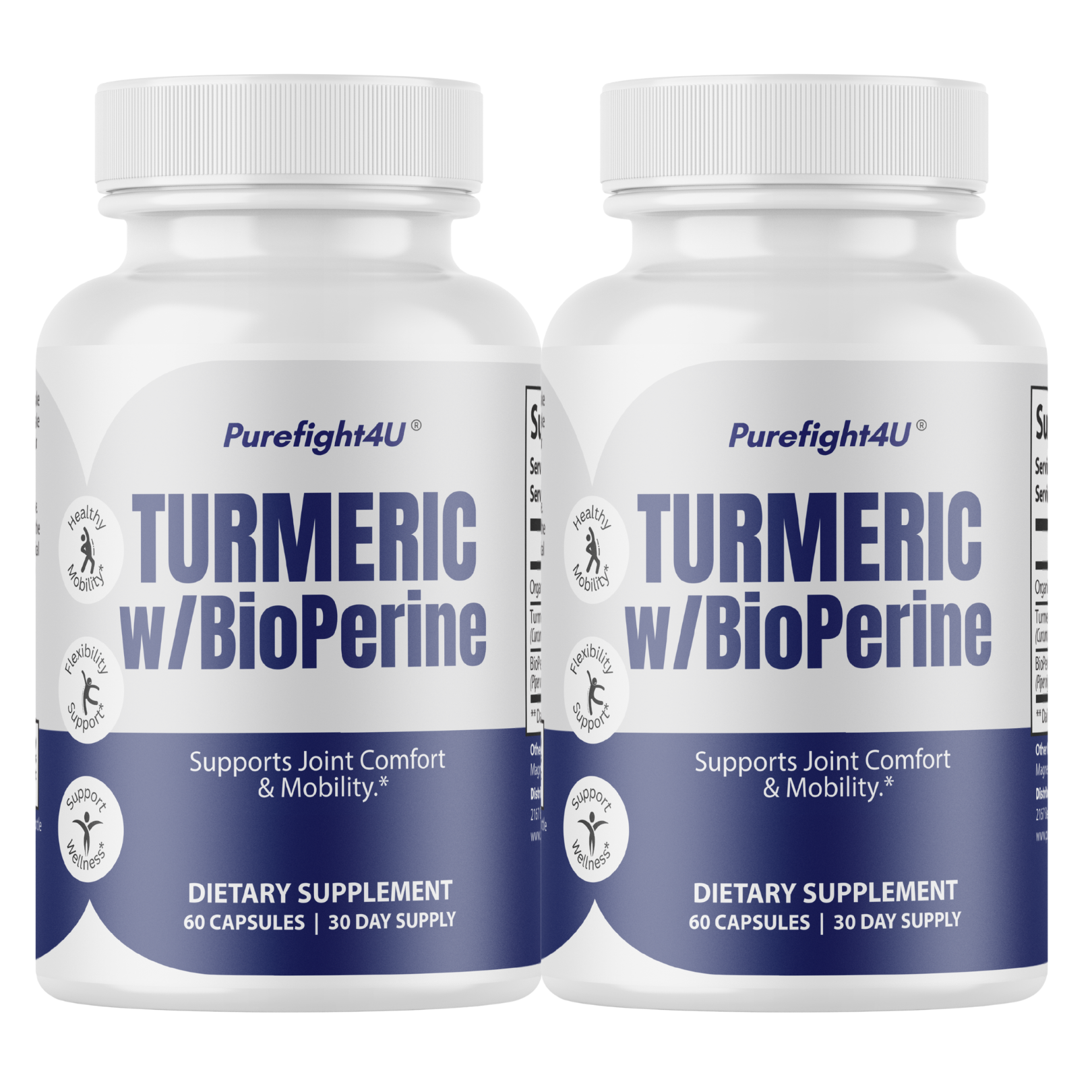 Turmeric w/ BioPerine Supports Joint Comfort & Mobility Supplement - 60 Capsules