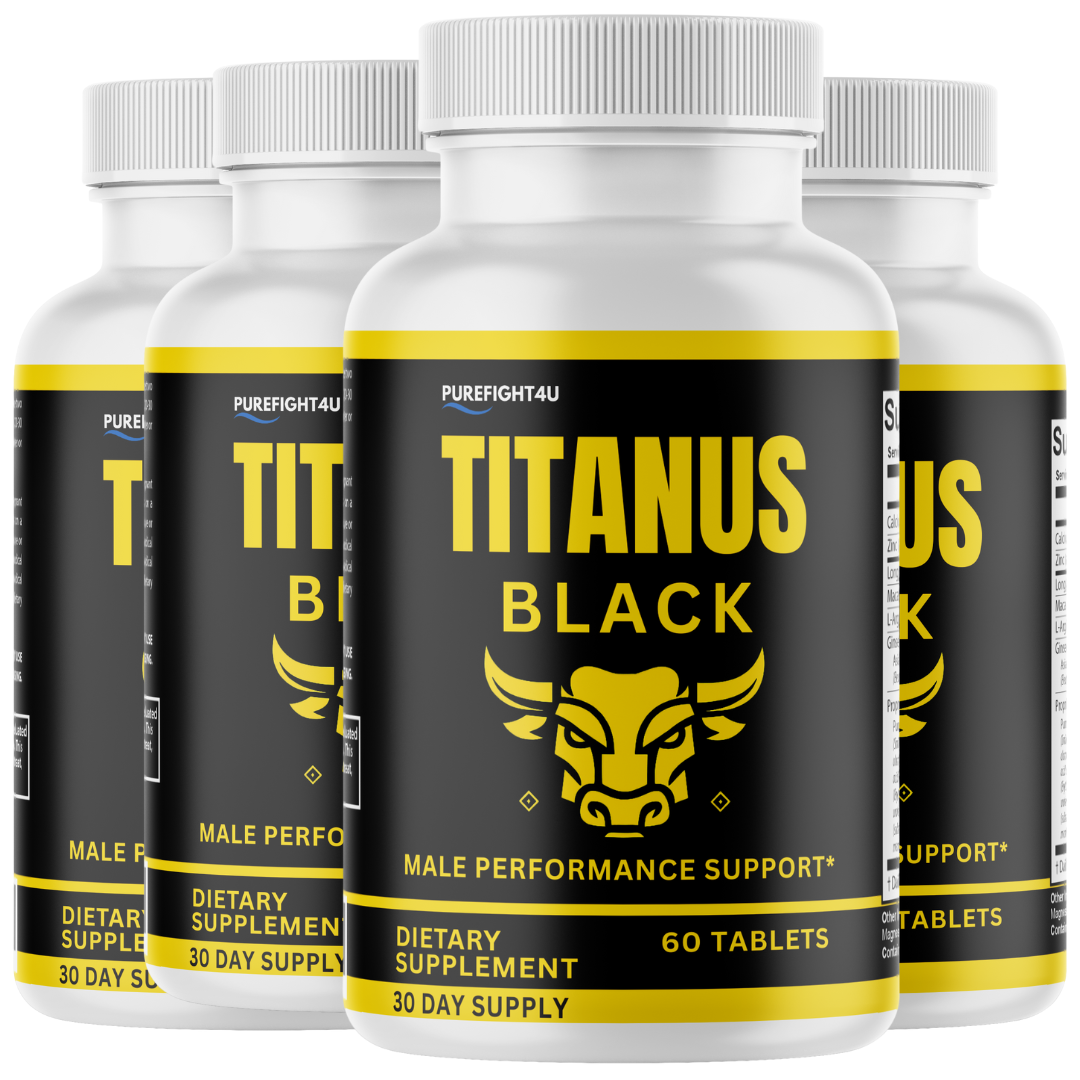 Titanus Black Advancement Natural Supplement for Peak Performance - 4 Bottles 240 Tablets