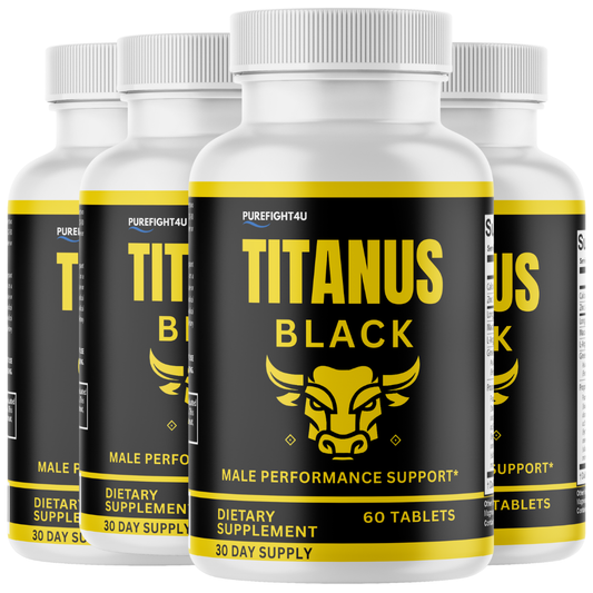 Titanus Black Advancement Natural Supplement for Peak Performance - 4 Bottles 240 Tablets