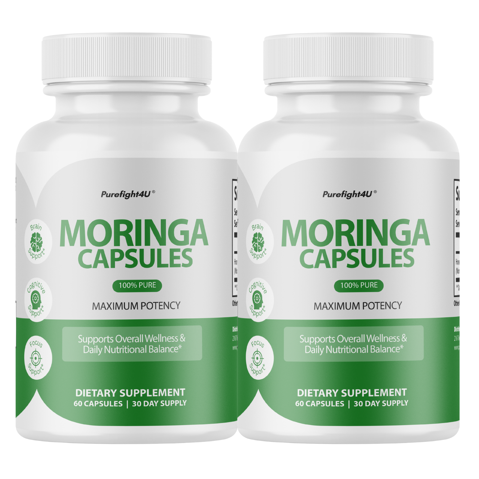 Moringa Capsules 100% Pure, Supports Overall Wellness Supplement - 60 Capsules