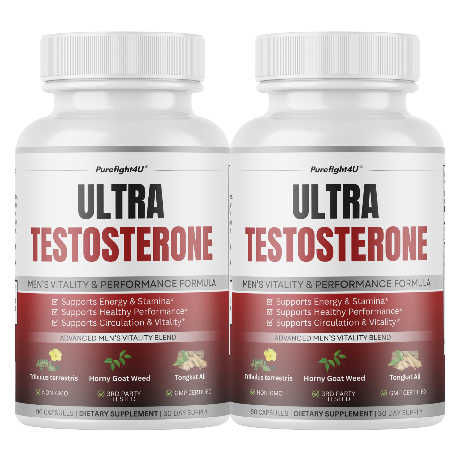 Ultra Testosterone Booster Supplement Formula for Men's Vitality - 90 Capsules