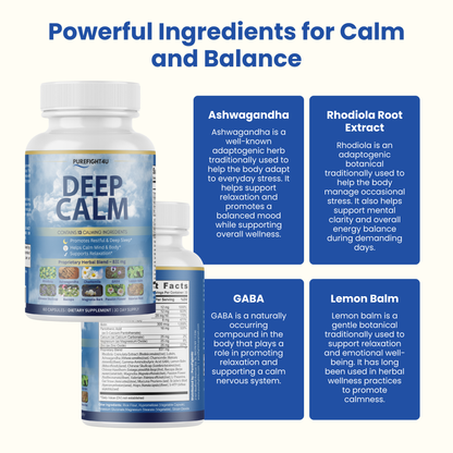 Deep Calm Supports Natural Sleep and Relaxation Supplement - 60 Capsules