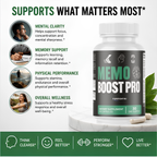Memo Boost Pro Brain & Focus Memory Support Supplement | 60 Capsules